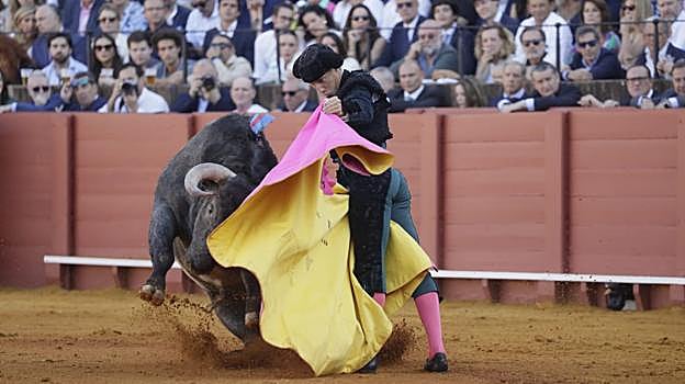 Manuel Escribano, con su primero de la tarde