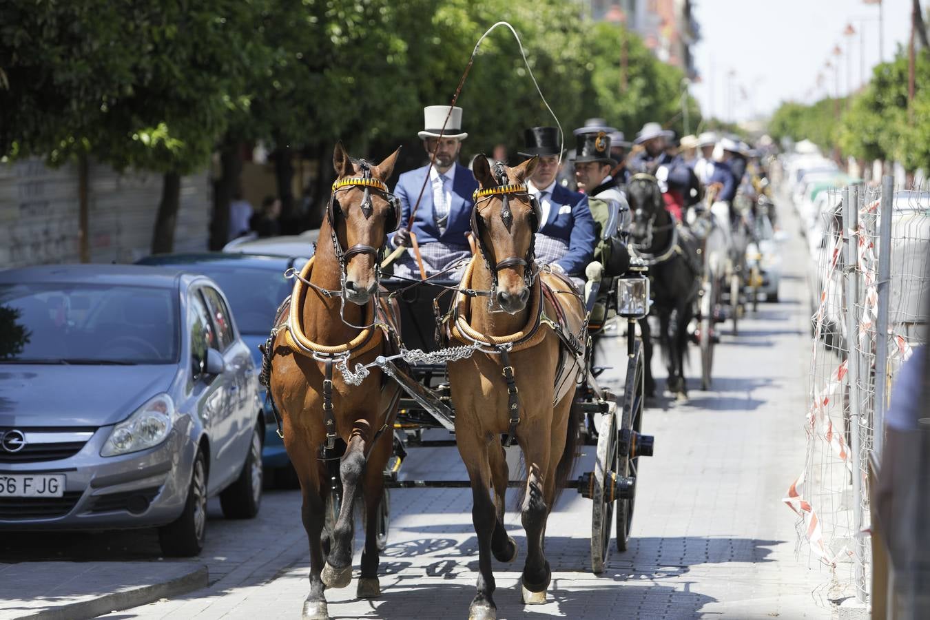 Participantes en el XI Campeonato Internacional de Enganches de Tradición (CIAT) y la Copa de Naciones, en la Plaza de España