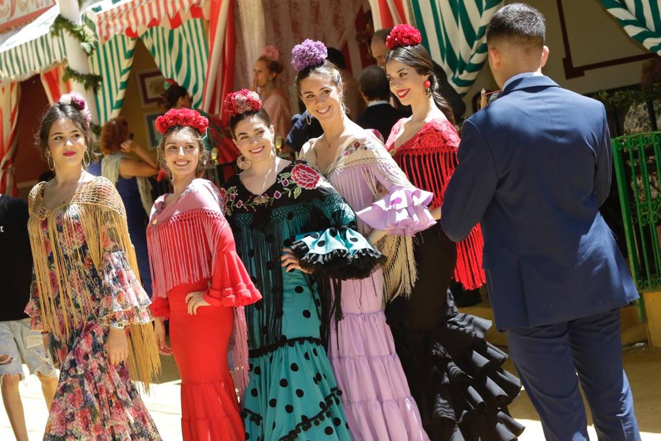 Ambiente del real de la Feria este domingo 