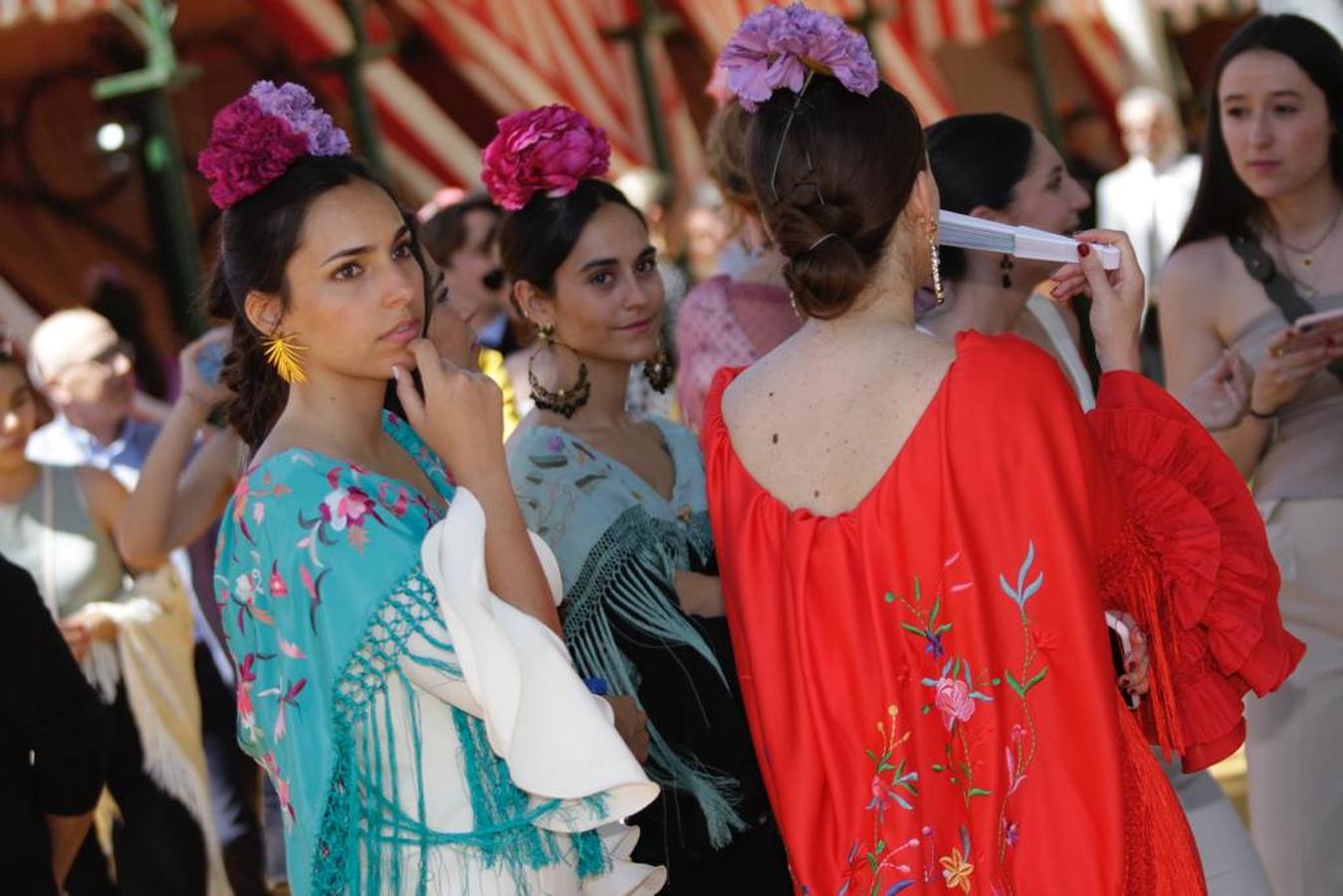 Ambiente del real de la Feria este domingo 