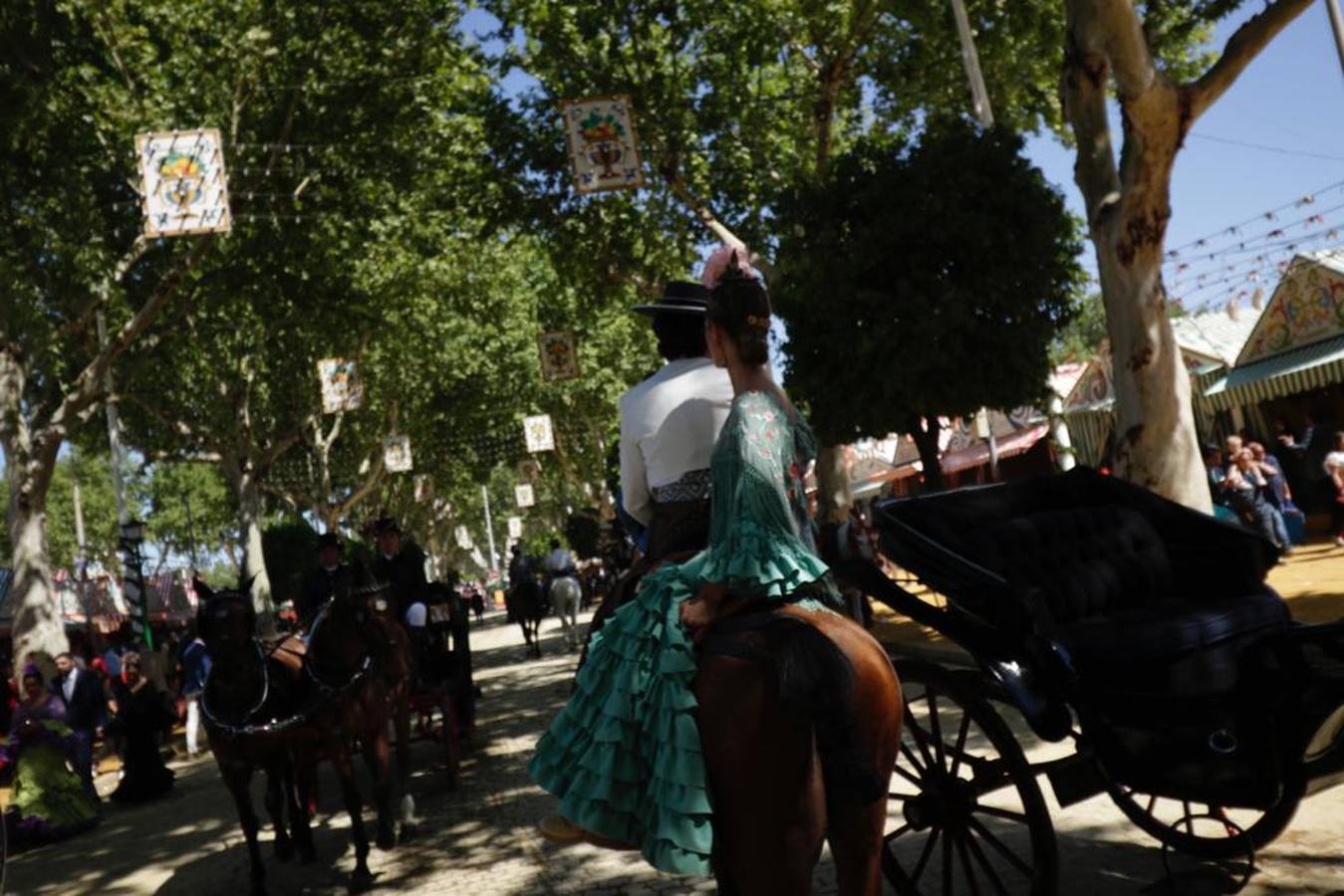 Ambiente del real de la Feria este domingo 
