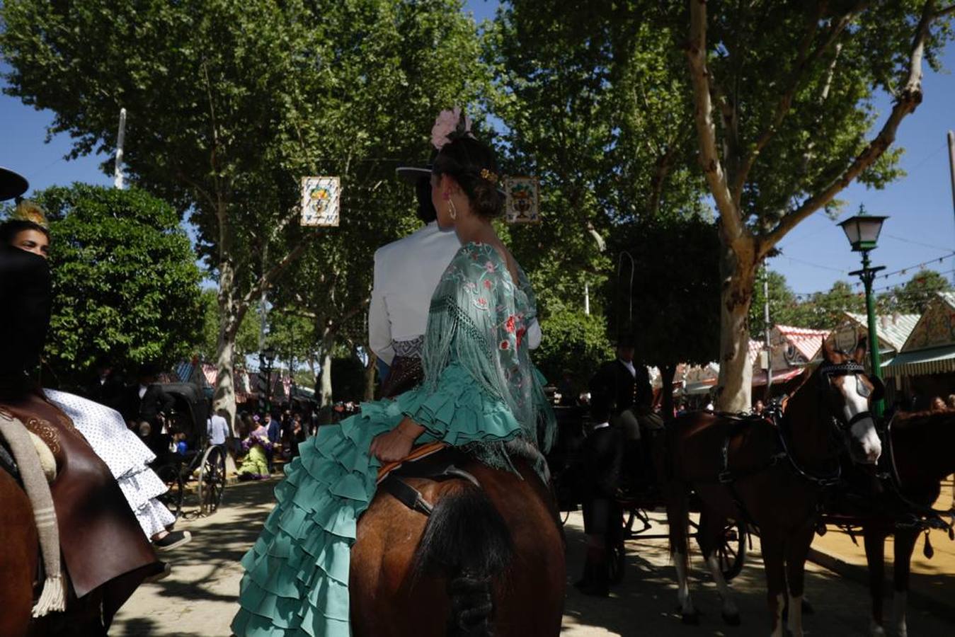 Ambiente del real de la Feria este domingo 
