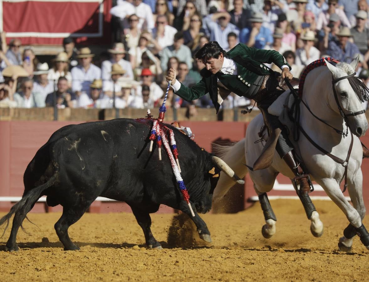 Faena del rejoneador Diego Ventura, este domingo en la Maestranza