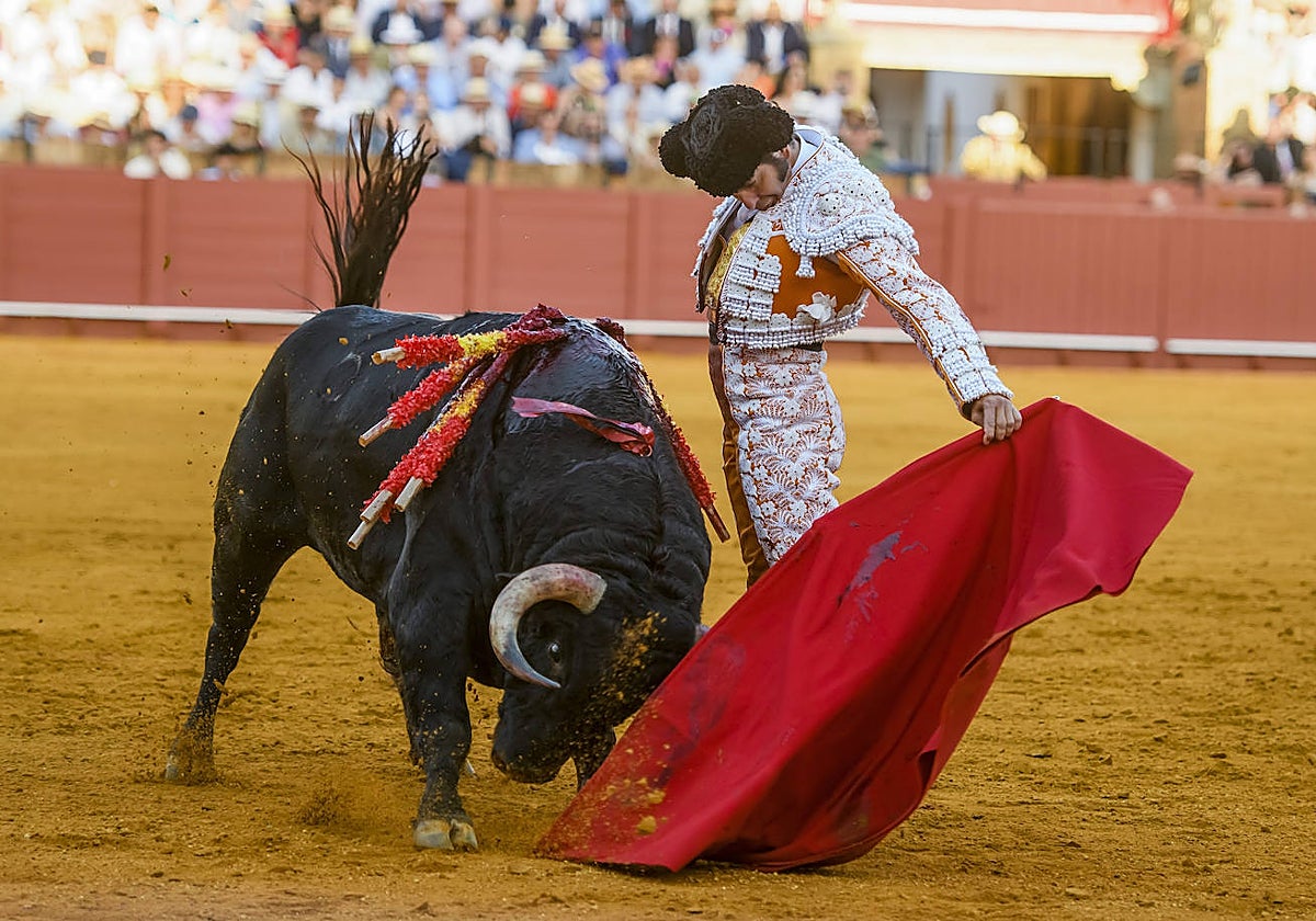 Estampa única de Morante de la Puebla ante el cuarto de Matilla