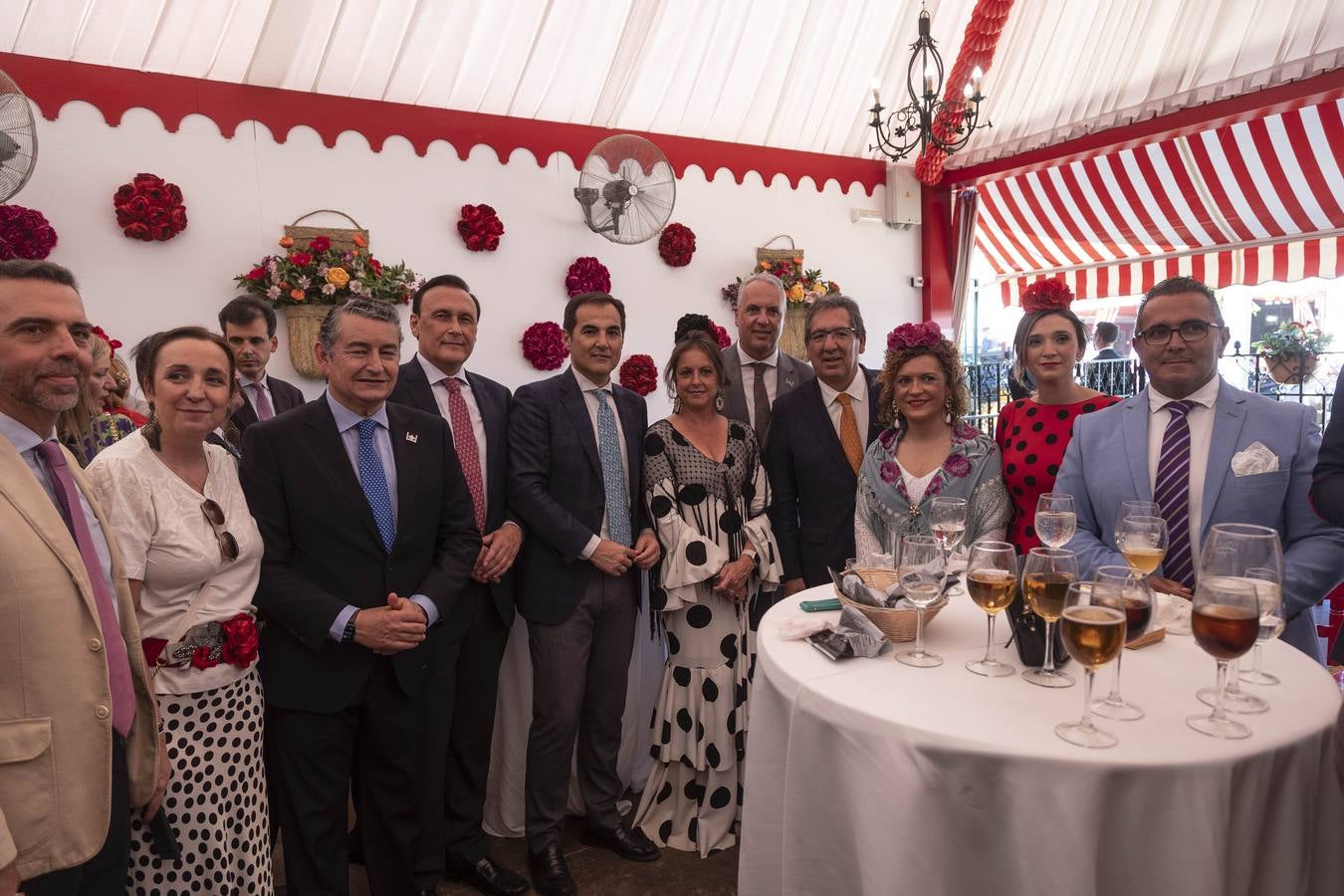 Recepción en la caseta de Cajasol