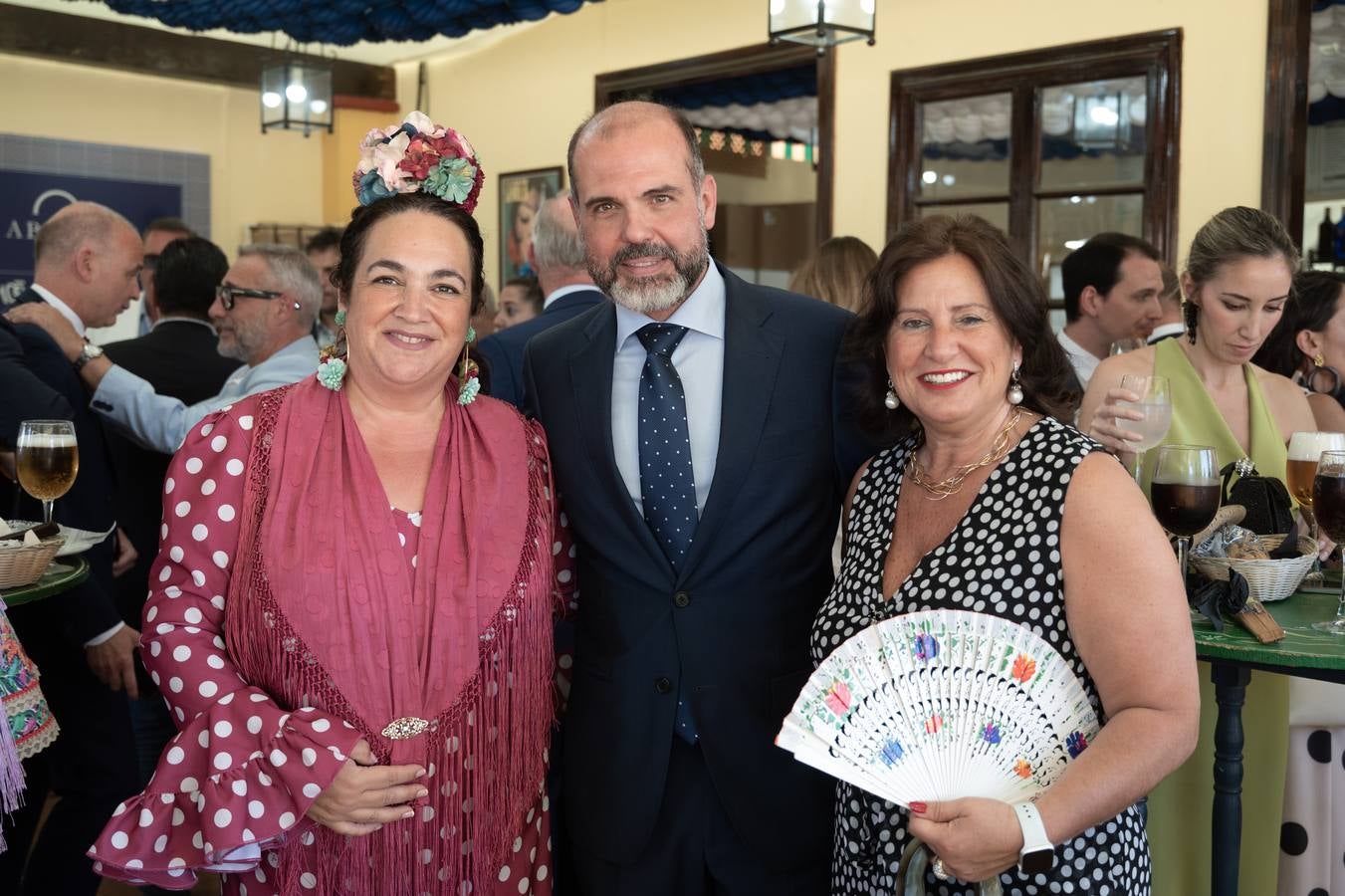 Ambiente de las recepciones este miércoles en el real de la Feria