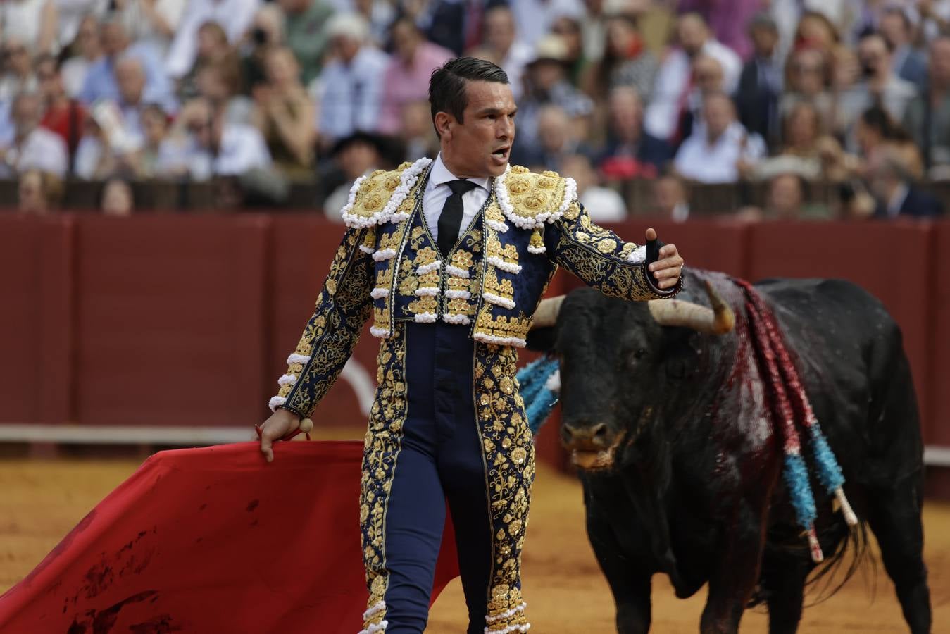 José María Manzanares, en su corrida este jueves en la Maestranza