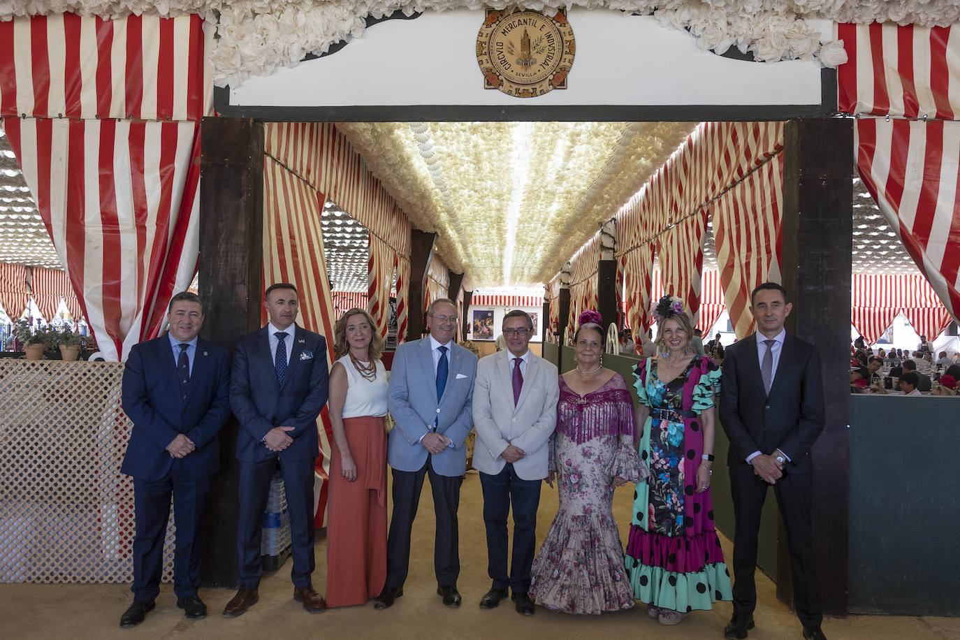 Recepción en la caseta del Mercantil