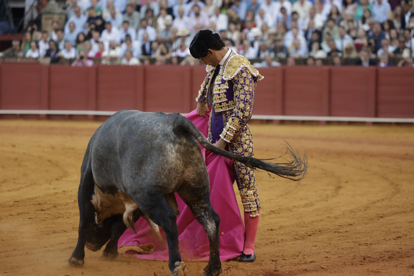 Pablo Aguado en el estreno del hierro La Quinta en la Maestranza