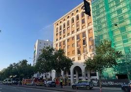 Incendio en una de las habitaciones del hotel Ayre en Sevilla
