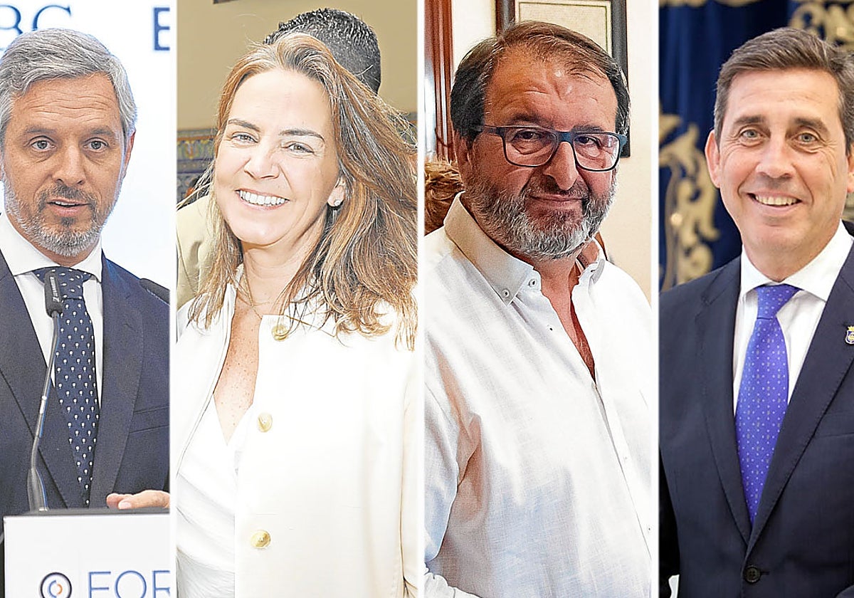 Juan Bravo y Sol Cruz -número 1 y 2 del PP de Sevilla al Congreso- y Juan Ávila y José Leocadio Ortega -números 1 y 2 al Senado-