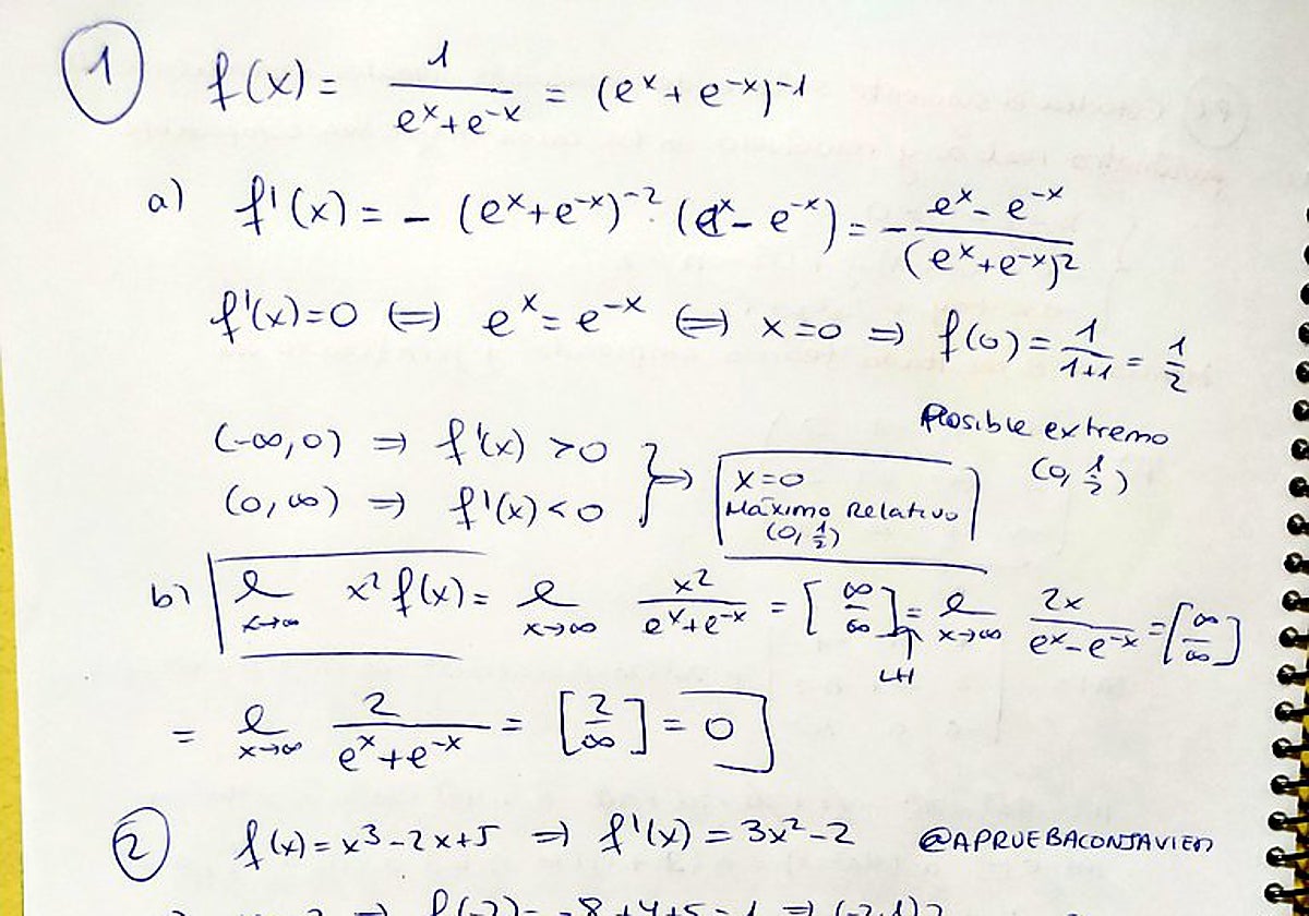 Resolución del examen de Matemáticas II