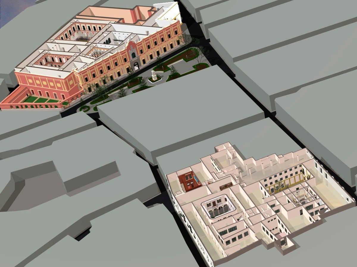 Plano de las dos sedes que tendría el Bellas Artes, si se lleva a cabo la ampliación en Monsalves y la Biblioteca de Alfonso XII
