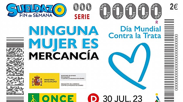 Cupón de la ONCE dedicado al Día Mundial contra la Trata