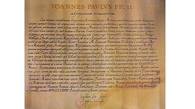 Bula pontificia de la coronación de la Esperanza de Triana