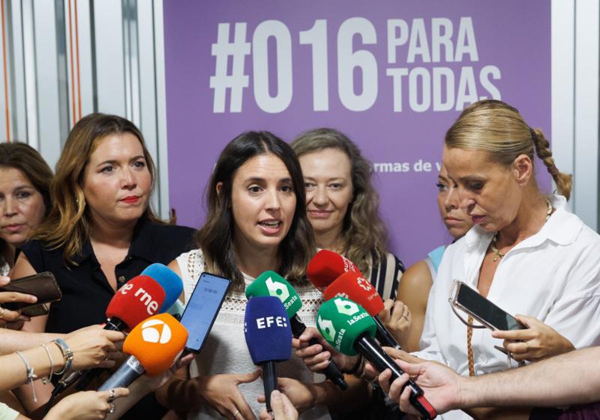 La ministra de Igualdad, Irene Montero