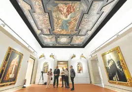 El techo de Juan de Arguijo forma desde este jueves parte de la colección permanente del Museo de Bellas Artes