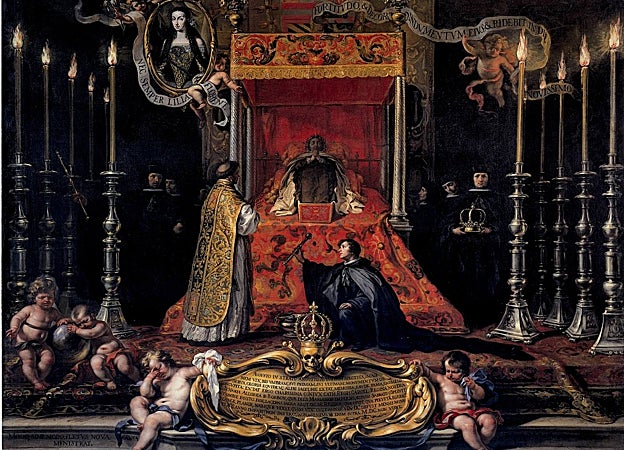 Sebastián Muñoz. Las exequias de María Luisa de Orleáns, reina de España, en el Alcázar Real de Madrid. 1689. Hispanic Society. Nueva York