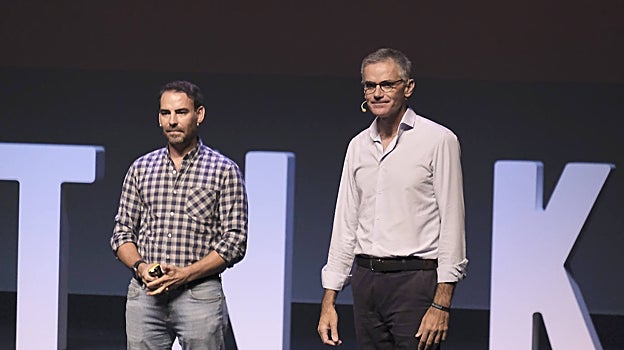 José González, de Galgus, junto a Juan Martínez Barea, impulsor de las jornadas Sputnik