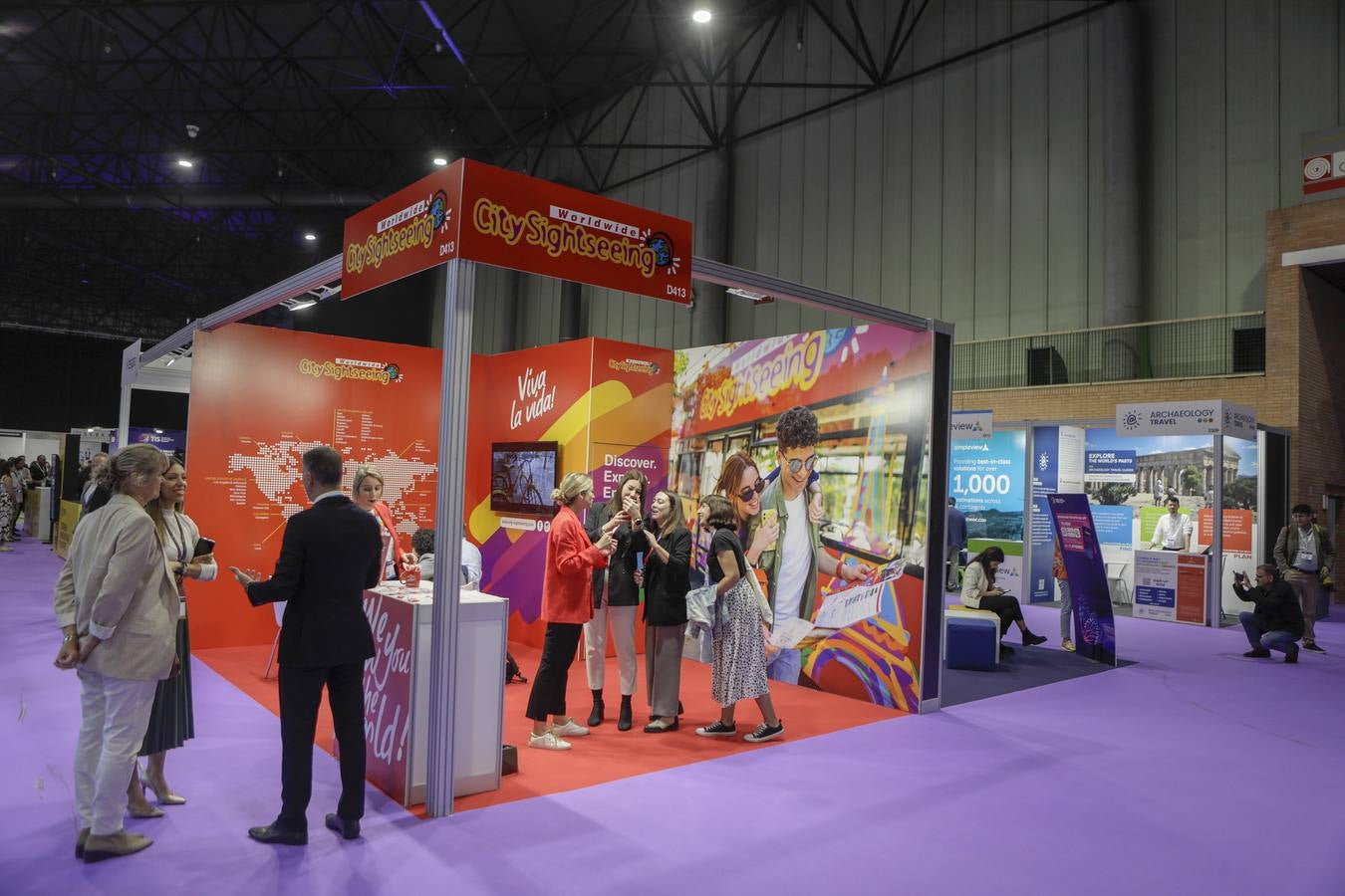 Las instalaciones de Fibes, en la inauguración del congreso internacional sobre el turismo que se celebra del 18 al 20 de octubre en Sevilla