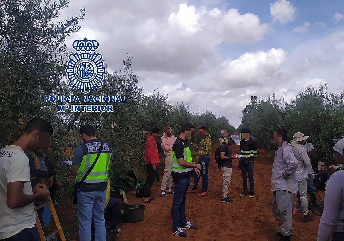 La Policía se entrevista con los inmigrantes al llegar al campo nazareno