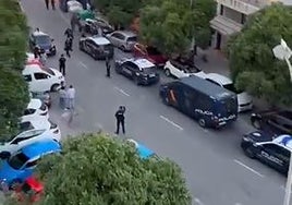 Vídeo: Más de media docena de coches de la Policía Nacional se movilizaron para la pelea entre ultras del Betis y del Sevilla en Triana