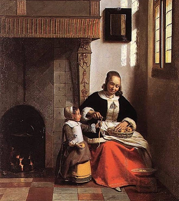 Pieter de Hooch. Mujer pelando manzanas. 1663. Wallace Colection. Londres. Wikimedia Commons