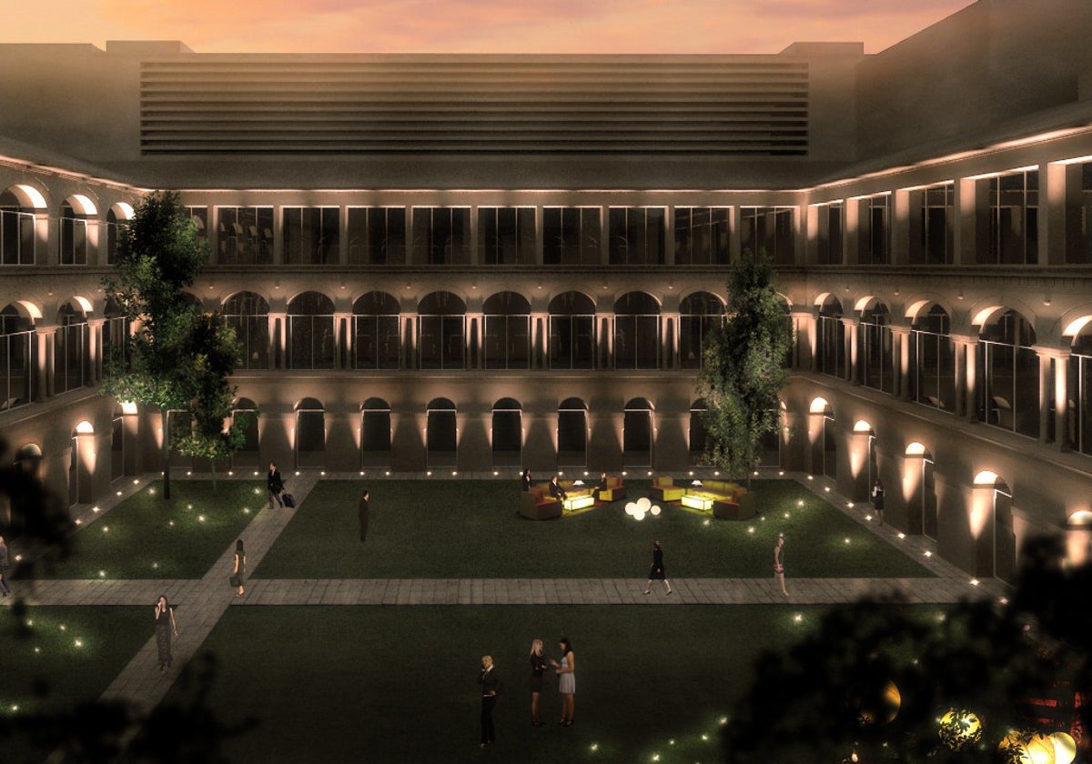 Recreación virtual y conceptual del claustro del convento de San Agustín una vez se abra a la ciudad