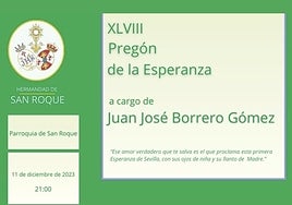 Así ha sido el directo del pregón de la Esperanza de San Roque, a cargo de Juan José Borrero