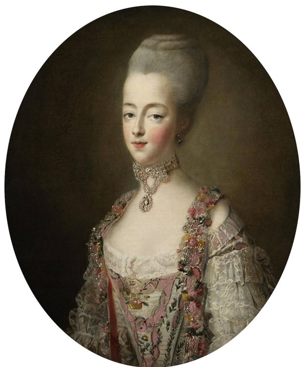 François-Hubert Drouais. María Antonieta como delfina de Francia. 1773. Victoria and Albert Museum. Londres. Wikimedia Commons