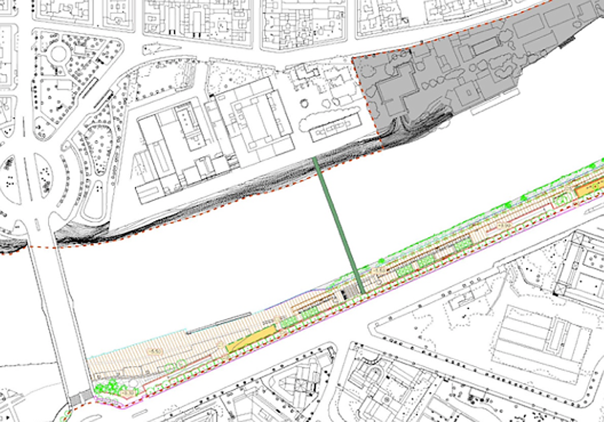 Plano de la pasarela peatonal que plantea ahora la promotora