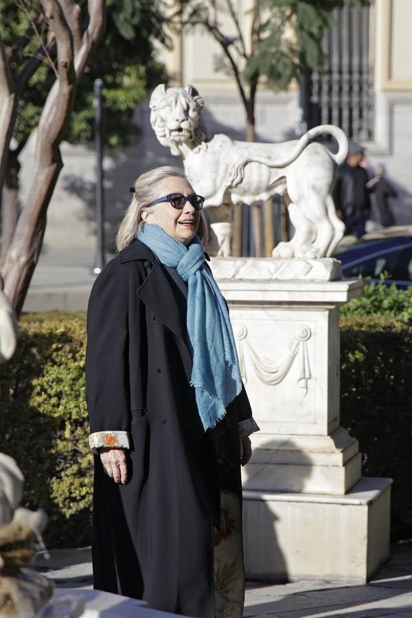 Hillary Clinton, en su visita a la Plaza de España y el Archivo de Indias