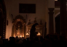 El recogimiento del vía crucis del Señor de las Penas de San Roque