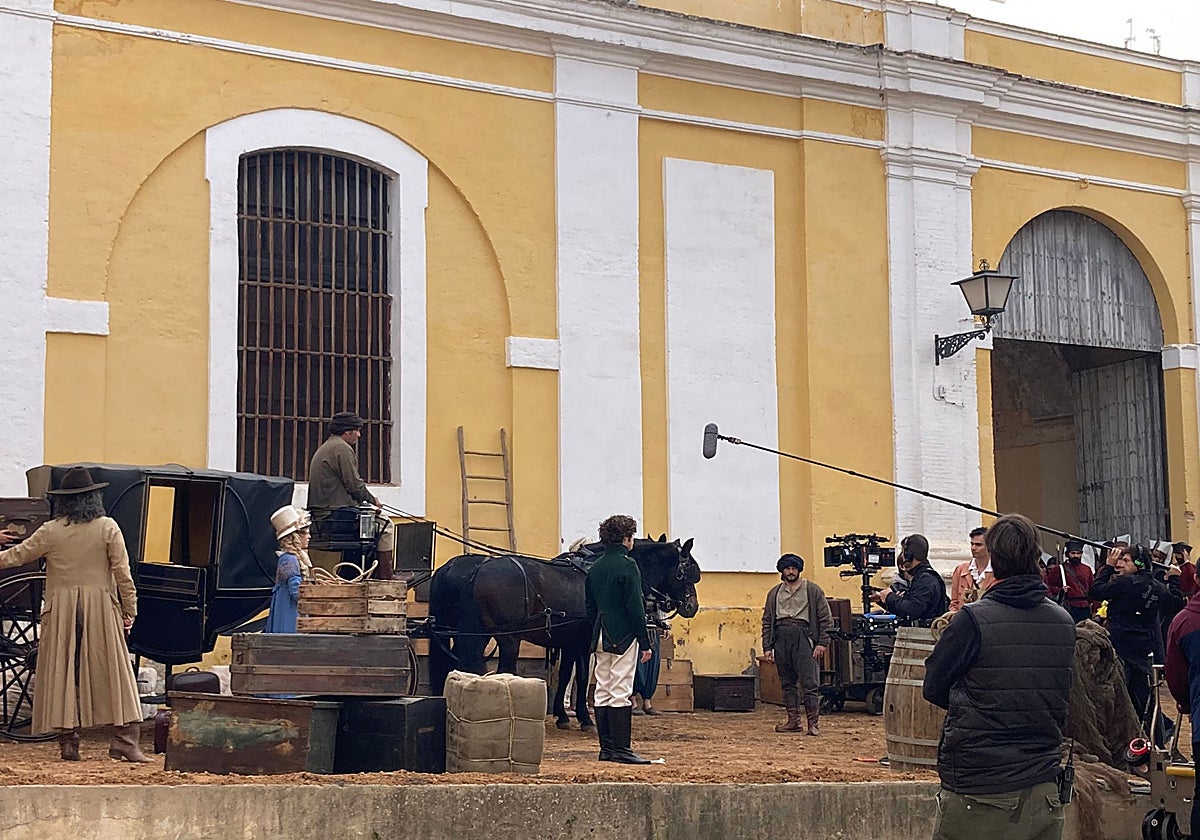 Una de las escenas que se ha grabado este martes en Artillería