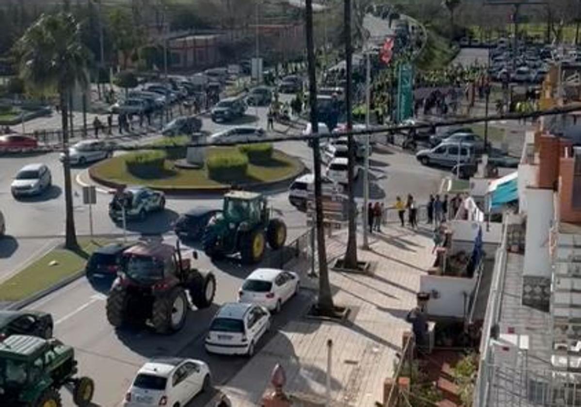 Una cifra cercana a los 200 tractores transitaron por Los Palacios a mediodía de este sábado