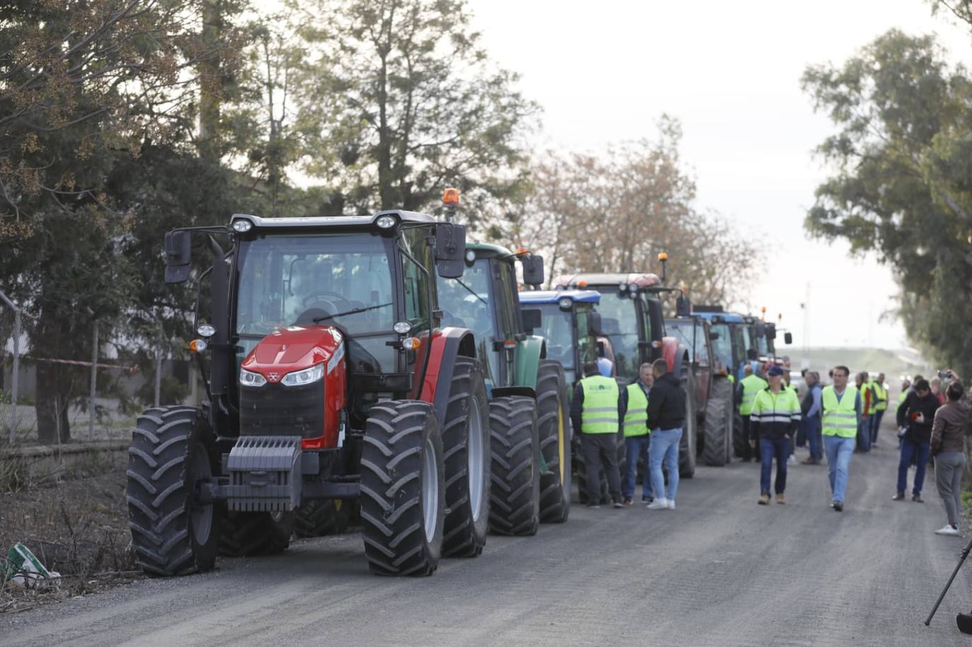 Tractorada en la AP-4 a la altura de Los Palacios y Villafranca