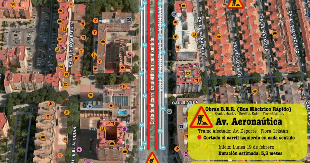 Las obras del tranvib s afectar n al tr fico en Sevilla Este