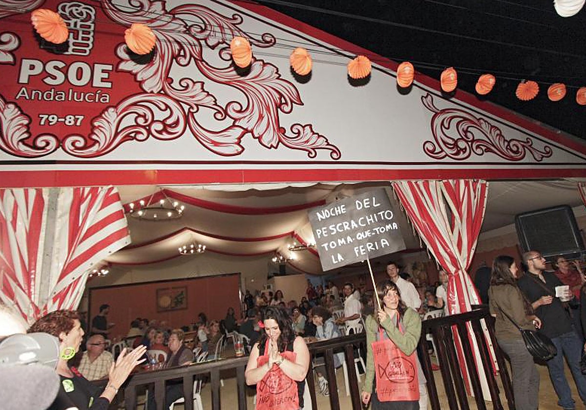 Una imagen antigua de la caseta del PSOE
