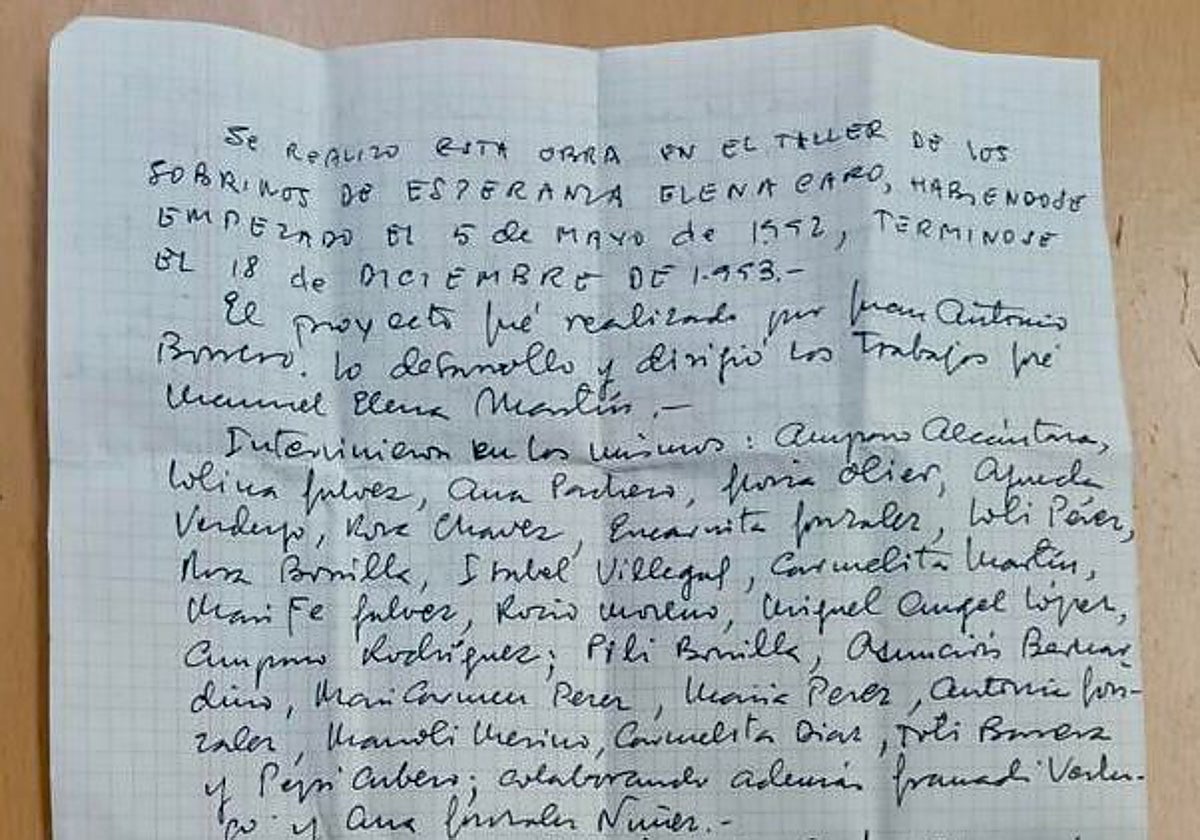 Detalle del manuscrito hallado