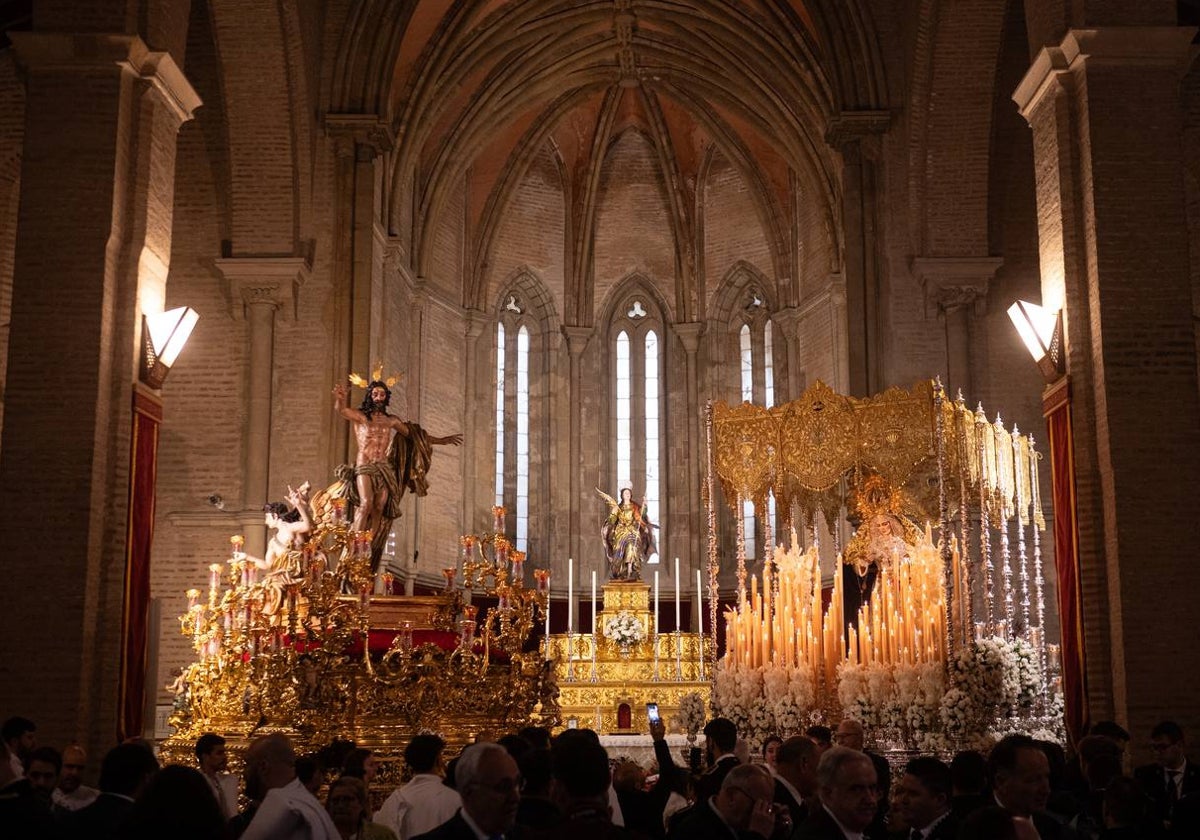 El Señor de la Resurrección y la Virgen de la Aurora no pudieron procesionar por la lluvia