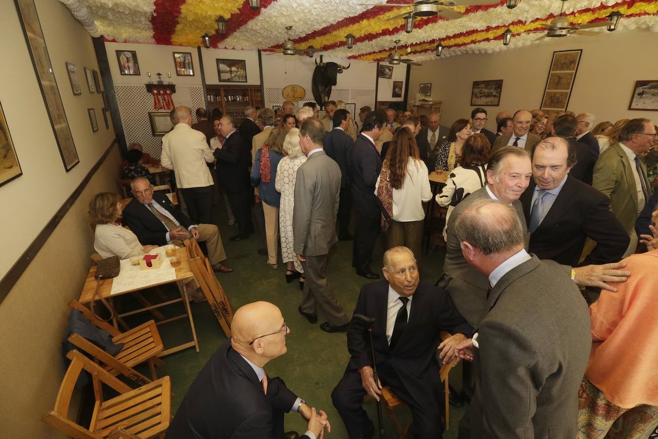 Ambiente en la caseta durante la recepción