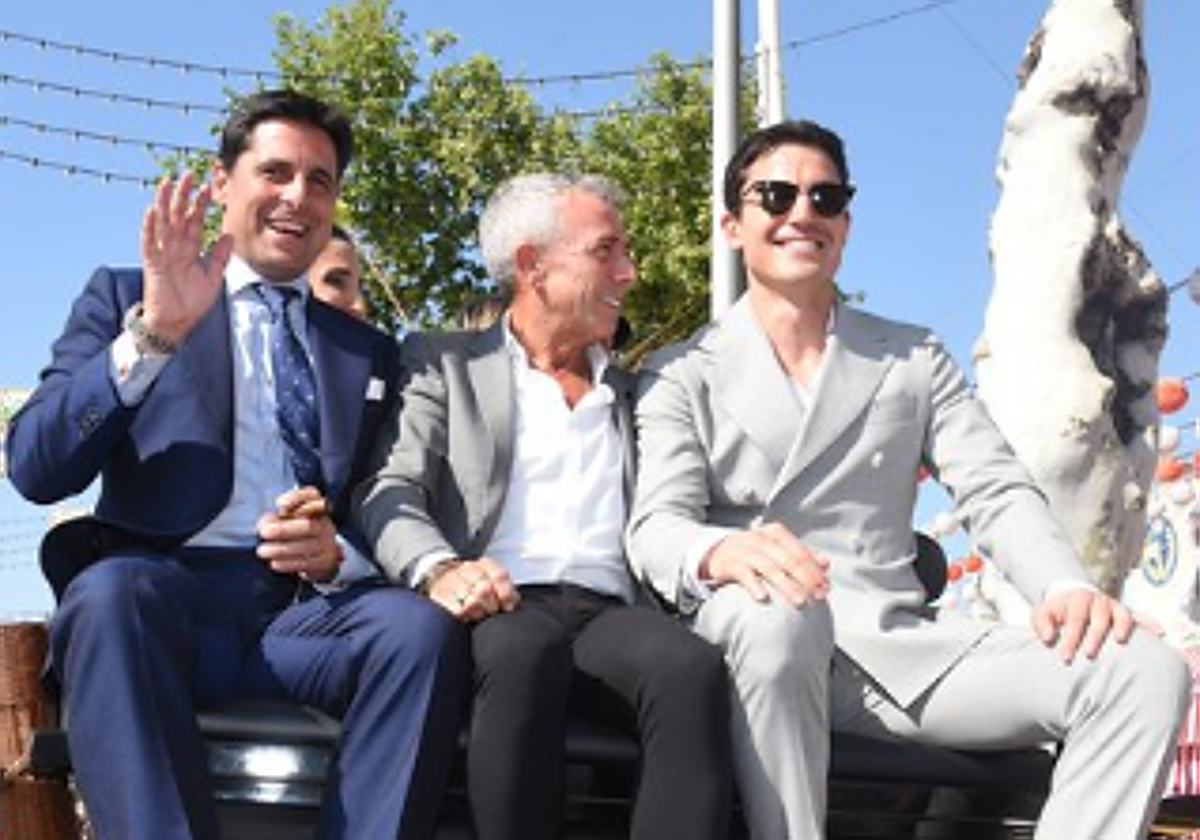 Francisco Rivera, José Luis López (el Turronero) y Álex González en la Feria de Abril