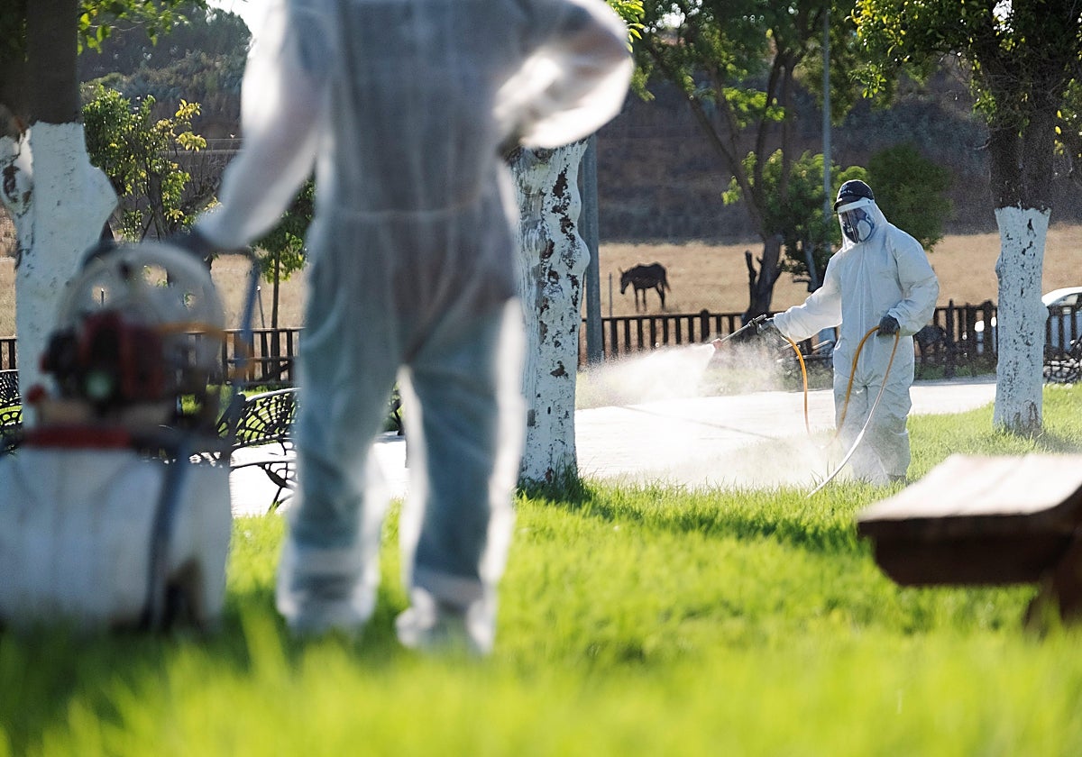 Imagen de archivo de pulverizaciones contra mosquitos en la localidad sevillana de La Puebla del Río