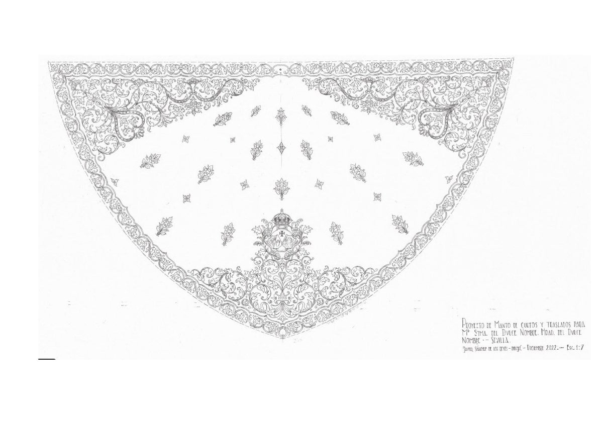 Diseño del manto del Dulce Nombre