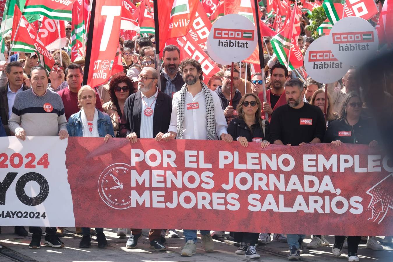 Manifestación por el 1 de Mayo celebrada en Sevilla