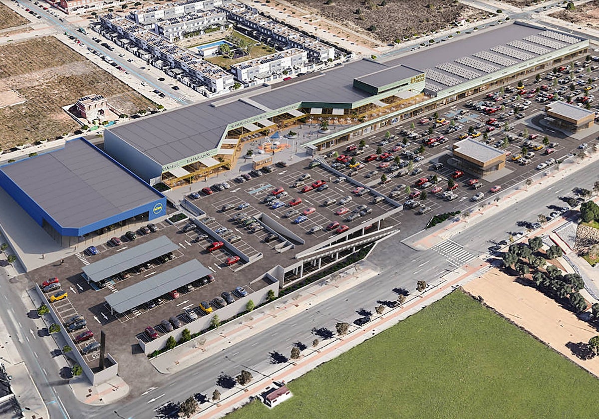 Recreación del proyecto del centro comercial en Entrenúcleos