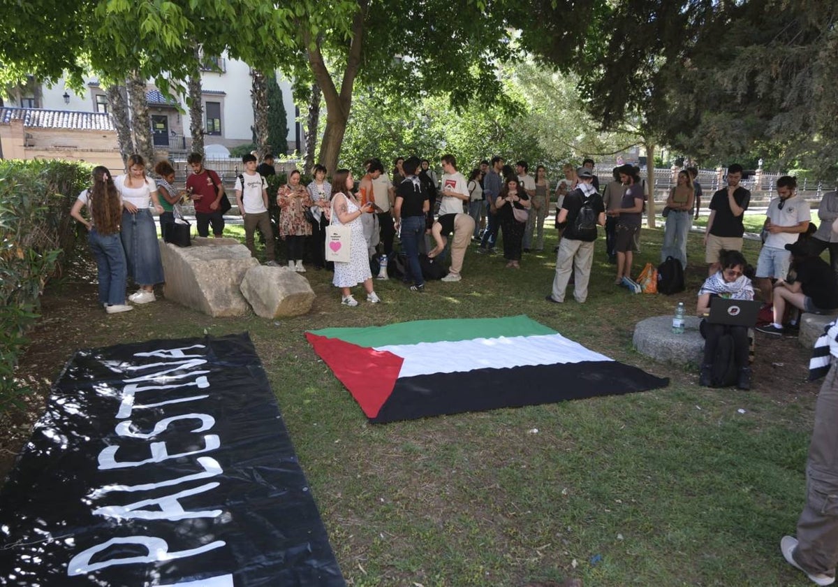 Los estudiantes han desplegado la bandera de Palestina y han emitido un comunicado para que pare el ataque de Israel