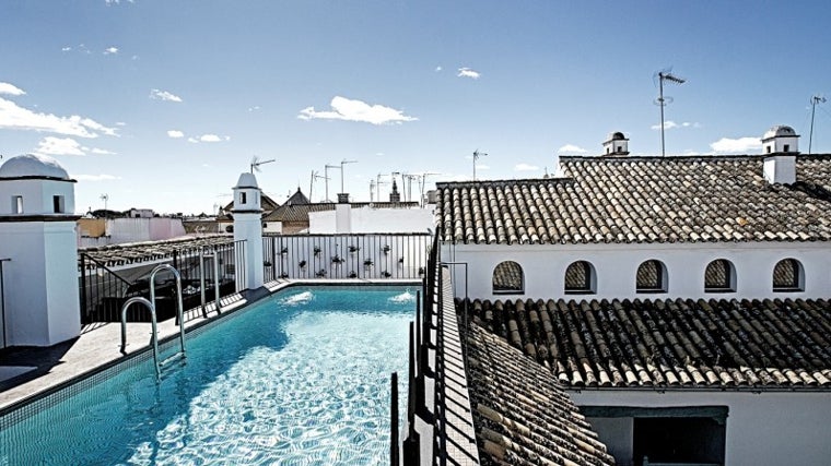 Piscina en la azotea del hotel Hospes Las Casas del Rey de Baeza