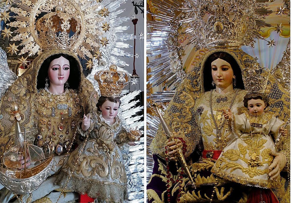 Virgen de Consolación (izquierda) y del Rosario (derecha)