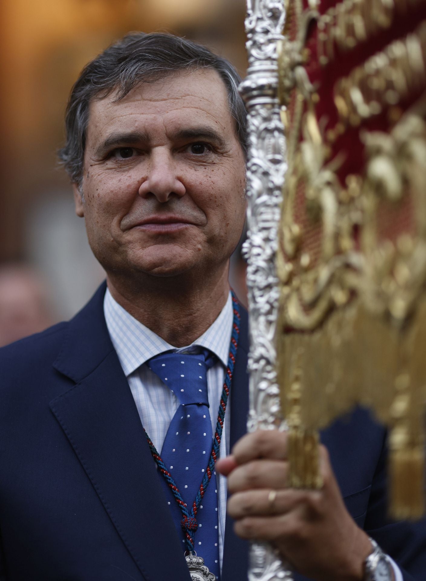 Un momento del traslado  a la Catedral este sábado de la Piedad de la Hermandad del Baratillo